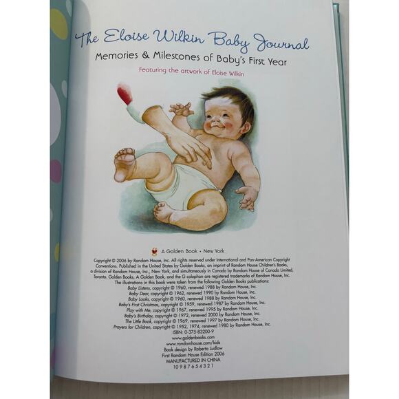 The Eloise Wilkin Baby Journal Memory Book Hardcover Keepsake NEW - Picture 3 of 6